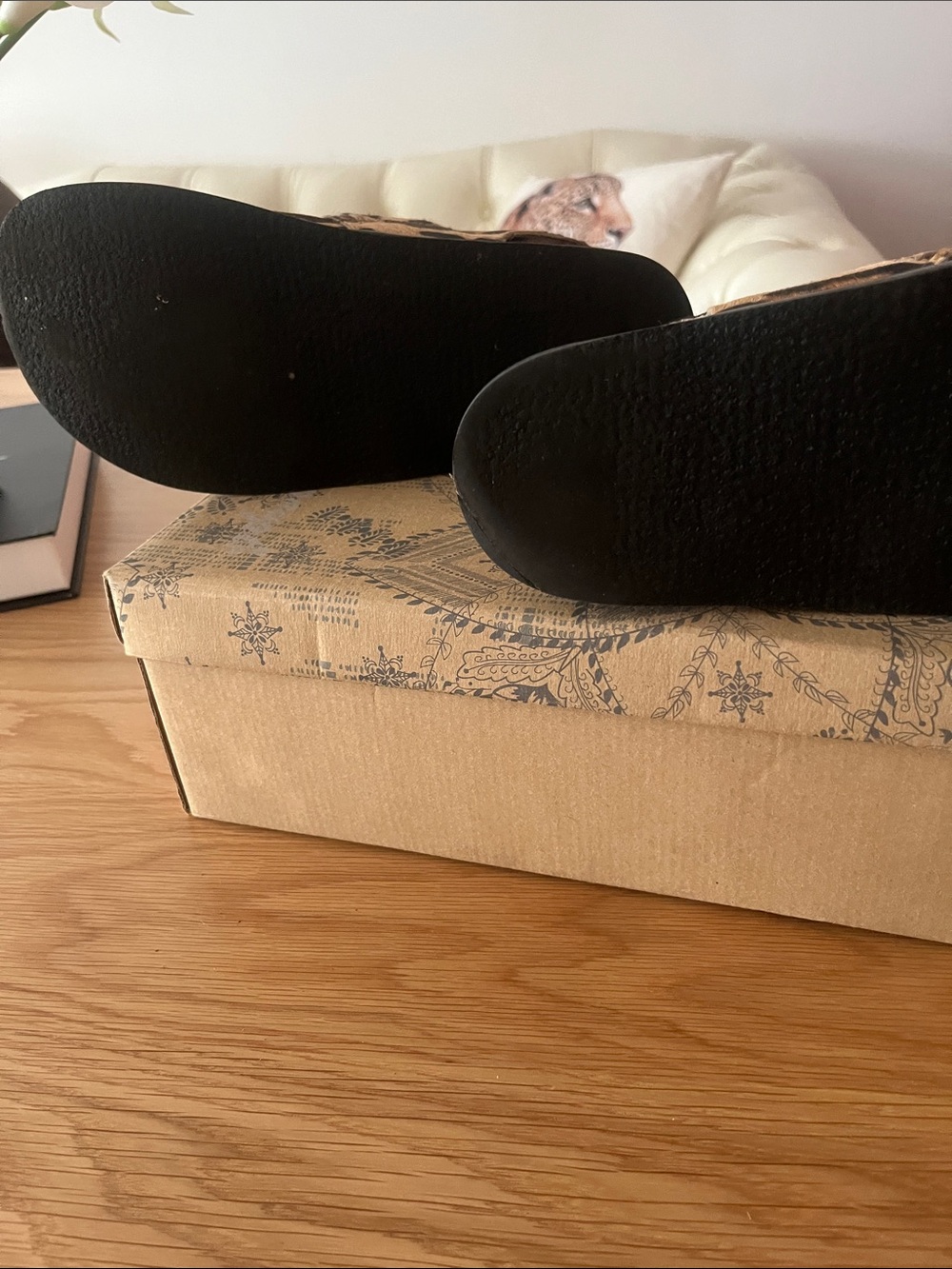 Free People Leopard Print Slingback Clogs - Brown & Black - Picture 2 of 6